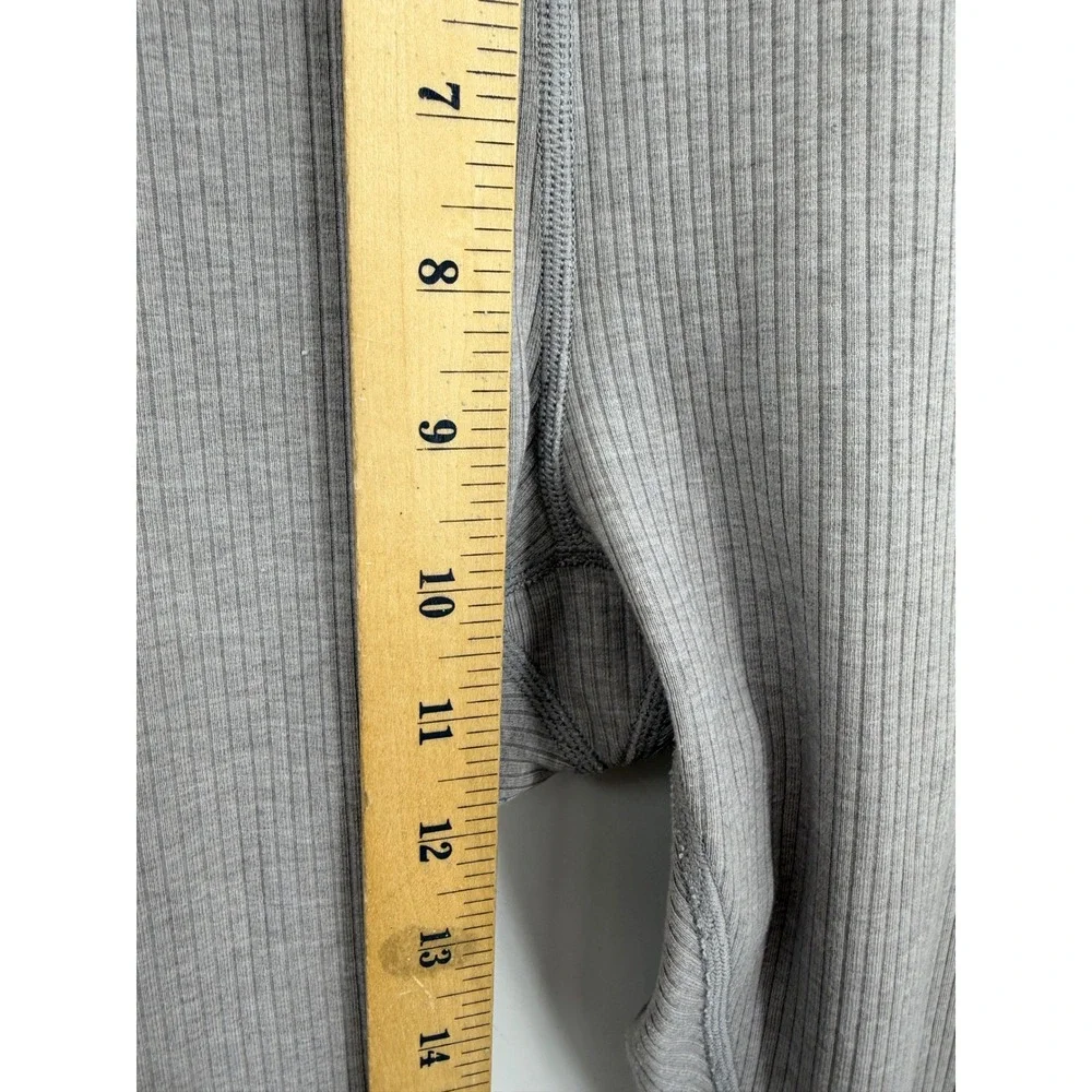 Alo Yoga Ribbed High-Waist Leggings Womens Size M Grey Athleisure Stretch Knit